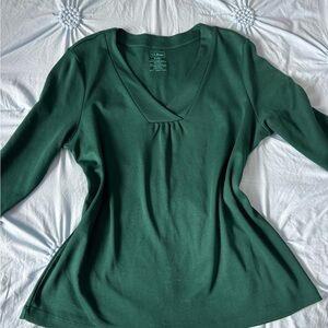 L.L. Bean Forest Green Long Sleeve Top